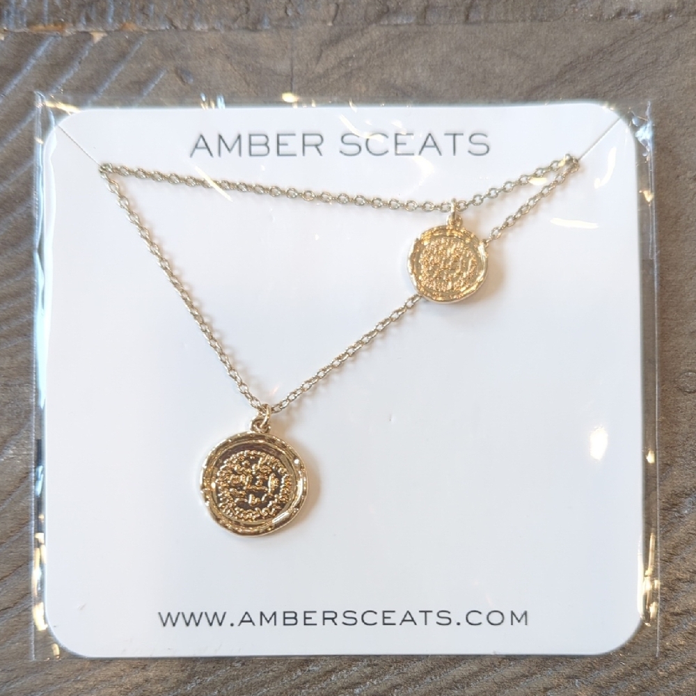 Gold Double Coin Necklace